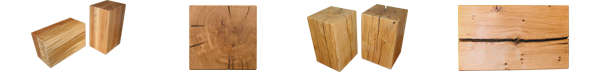 Holzblöcke aus Buche und Eiche